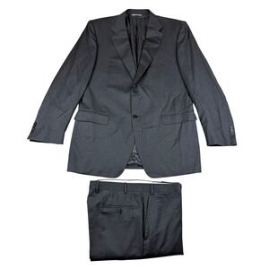 CANALI Suit Mens 46L / 38x32 Dark Charcoal Wool Two Button Jacket Italy Made EUC